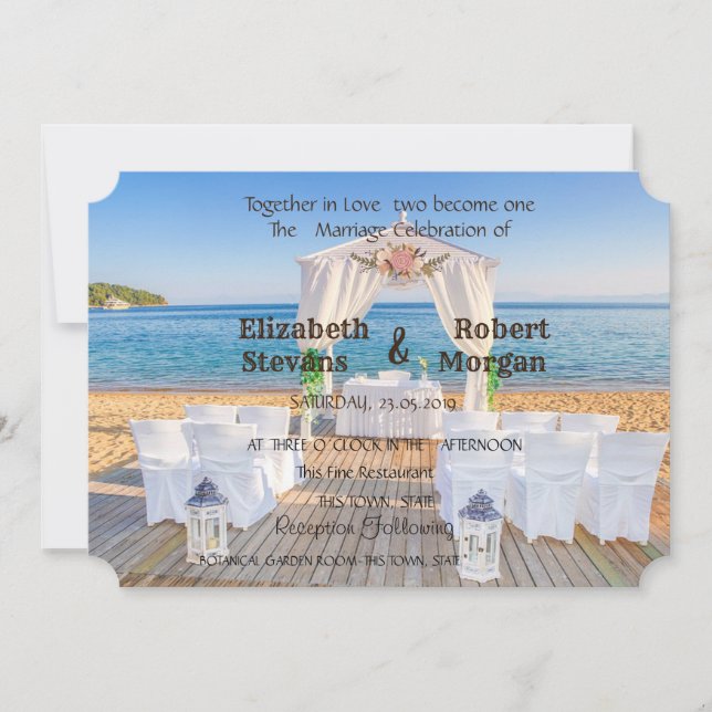 Invitation Plage tropicale Arbor Floral (Devant)
