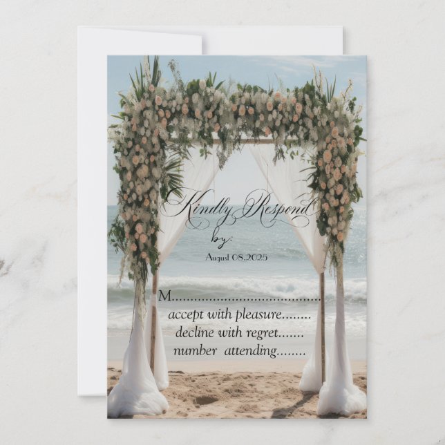 Invitation Plage tropicale Arbor floral RSVP (Devant)
