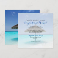 Plage tropicale avec Mariage parapluie en chaume