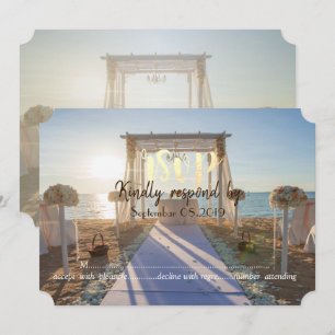 Invitation Plage tropicale Coucher de soleil Arbor floral RSV