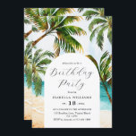 Invitation Plage tropicale Été 30e anniversaire<br><div class="desc">Elégante plage tropicale été 30e anniversaire invitation.</div>
