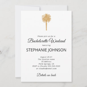 Invitation Plage Tropicale Gold Palm Destination Bachelorette
