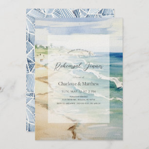 Invitation Plage tropicale Mer Dîner de répétition