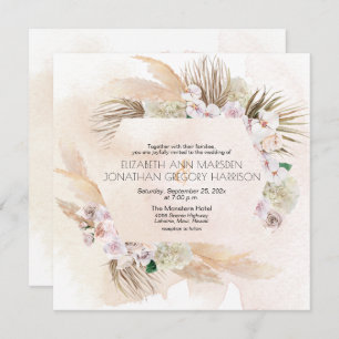 Invitation Plage tropicale Orchidées Mer avoine Tons Terre