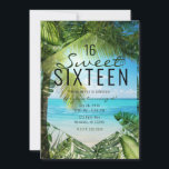 Invitation Plage tropicale Palm Feuille Summer Island Sweet 1<br><div class="desc">personnaliser pour tout événement</div>
