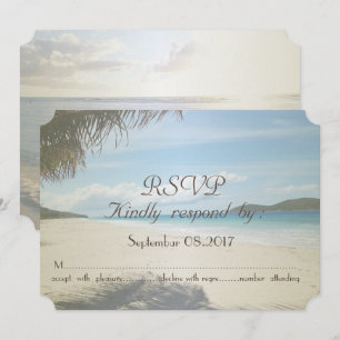 Invitation Plage tropicale, Palmier RSVP
