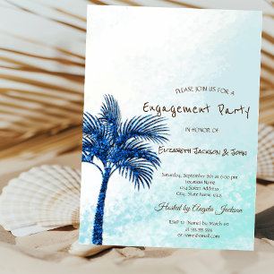Invitation Plage tropicale, Parties scintillant Blue Palms Fi