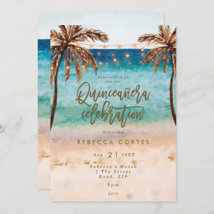 Invitation plage tropicale Quinceanera 15e anniversaire