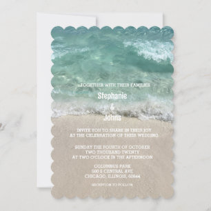 Invitation Plage Turquoise Turquoise Sable Mer Océan Cool Mar