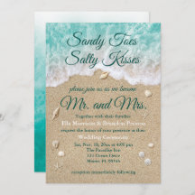 Plage Vagues Sandy Toes Salty Baisers Mariage Invi
