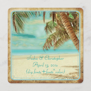 Invitation Plage vintage de PixDezines, paradis tropical