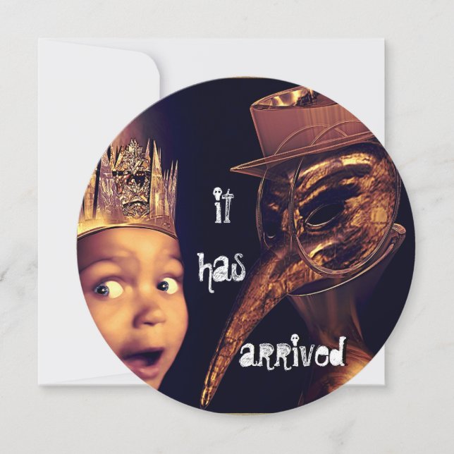 Invitation Plague Doctor Round Adult Halloween Party (Devant)