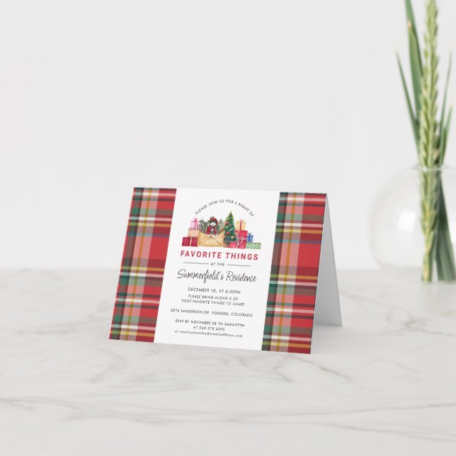 Invitation Plaid Annuel Noël Favorite Things Festive (Devant)