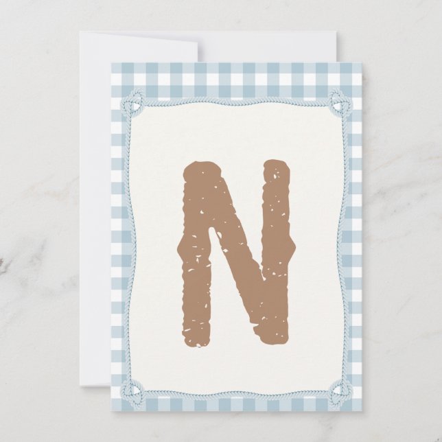 Invitation Plaid Blue First Rodeo Highchair Indicateur N (Devant)
