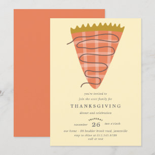 Invitation Plaid Citrouille tarte Thanksgiving Dîner