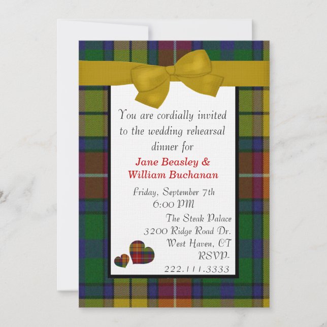 Invitation Plaid De Buchanan Tartan (Devant)