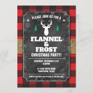 Invitation Plaid de Buffalo en tableau noir et givre