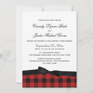 Invitation Plaid de buffle et ruban