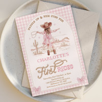 Plaid Pink Bows Girls Premier Rodéo 1er Anniversai