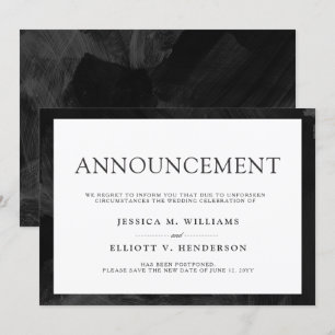 Invitation Plaine de message d'ajournement de mariage