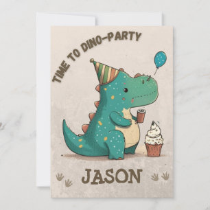 Invitation Plaisir fou à ma fête Dino