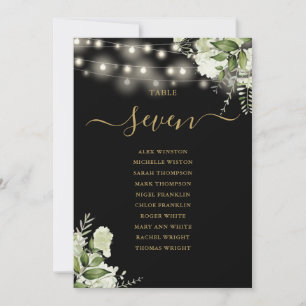 Invitation Plan d'assise en or noir Numéro de tableau