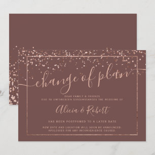 Invitation Plan de changement reporté en écriture cannelle en