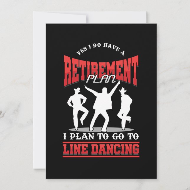 Invitation Plan de retraite Ligne Danse Cowboy Musique countr (Devant)