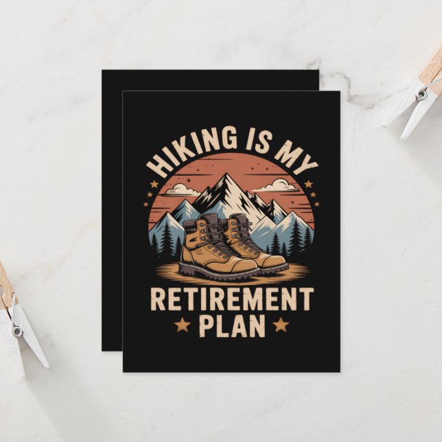 Invitation Plan de retraite randonnée Citation drôle (Devant/Arrière en situation)