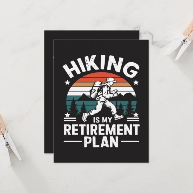 Invitation Plan de retraite randonnée Citation drôle (Devant/Arrière en situation)
