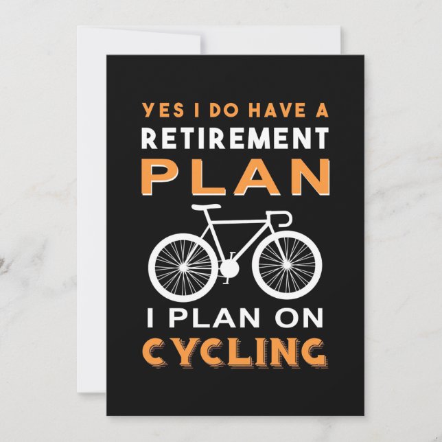 Invitation Plan de retraite sur lequel je vais faire du vélo (Devant)