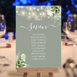 Invitation Plan de siège vert Sage Numéro de tableau<br><div class="desc">Ces élégantes lumières à cordes florales vert sauge peuvent être personnalisées avec les numéros de table mariages de votre plan de séjour défini dans la typographie chic. Les cartes sont imprimées à l'avant et à l'arrière (recto double). Conçu par Thisisnotme©</div>