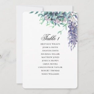 Invitation Plan de table avec sièges violets et sarcelles. Pl