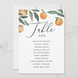 Invitation Plan de table Citron Aquarelle pour mariage | Mari