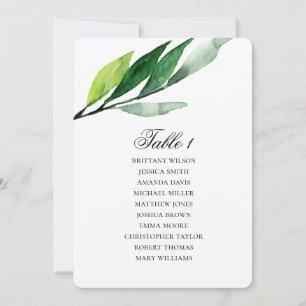 Invitation Plan de table de jardin. Plan de mariage aux feuil