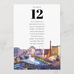 Invitation Plan de table de Las Vegas avec numéros