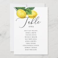 Plan de table de mariage au citron | Citrus de la 