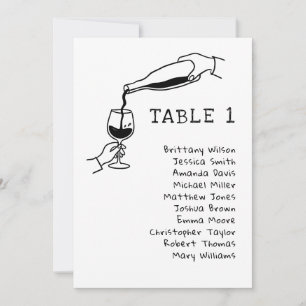Invitation Plan de table de mariage au vin à dessin à main le