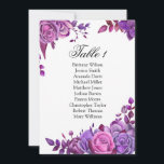 Invitation Plan de table de mariage aux roses violettes. Plan<br><div class="desc">Vous pouvez modifier le nombre de tables, les noms et créer autant de cartons de table que nécessaire. Mettez chacun d'eux dans le panier séparément ♥ Vous pouvez changer la couleur ou la taille de la police : cliquez sur le bouton "Personnaliser" ♥ Contactez-moi, s'il vous faut des articles supplémentaires....</div>