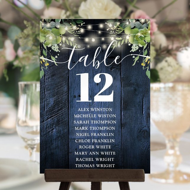 Invitation Plan de table de mariage avec guirlande en bois bl (Créateur téléchargé)