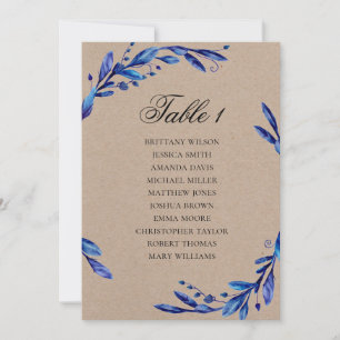 Invitation Plan de table de mariage bleu. Plan rustique d'hiv