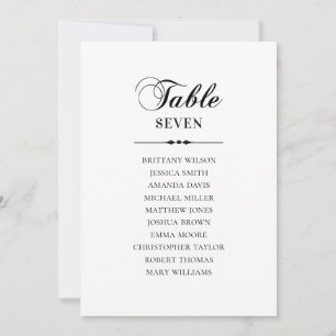 Invitation Plan de table de mariage classique noir et blanc