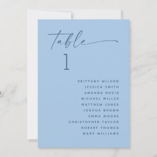 Invitation Plan de table de mariage côtier bleu ciel pastel