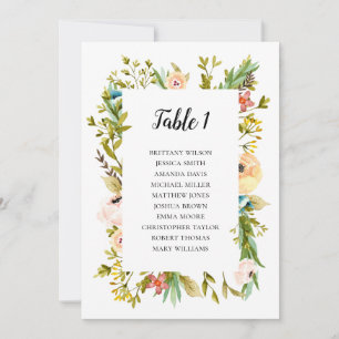 Invitation Plan de table de mariage d'été. Plan de table avec