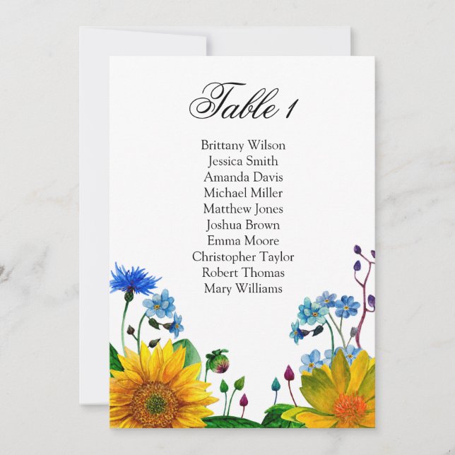 Invitation Plan de table de mariage. Disposition des tables a (Devant)