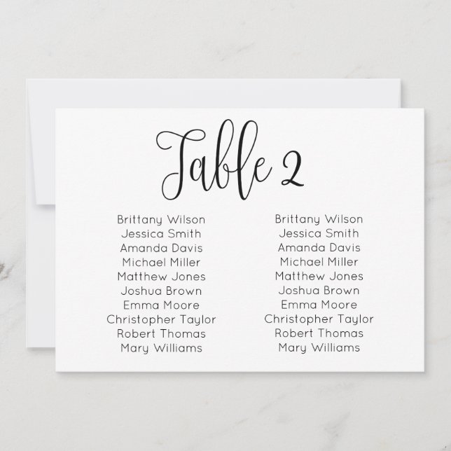 Invitation Plan de table de mariage en paysage. Plan de table (Devant)