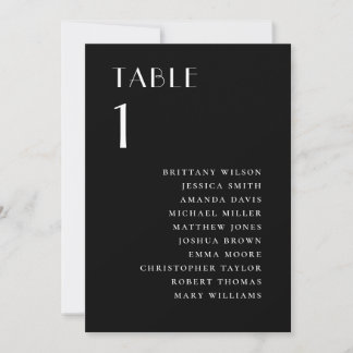 Invitation Plan de table de mariage noir | Moderne Minimalist