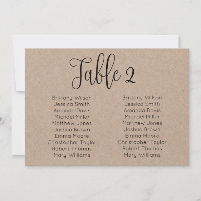 Invitation Plan de table de mariage paysager. Moderne rustiqu (Devant)