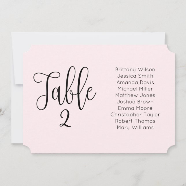 Invitation Plan de table de mariage rose. Paysage moderne ros (Devant)