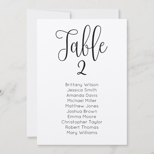 Invitation Plan de table de mariage rustique. Plan de table k (Devant)